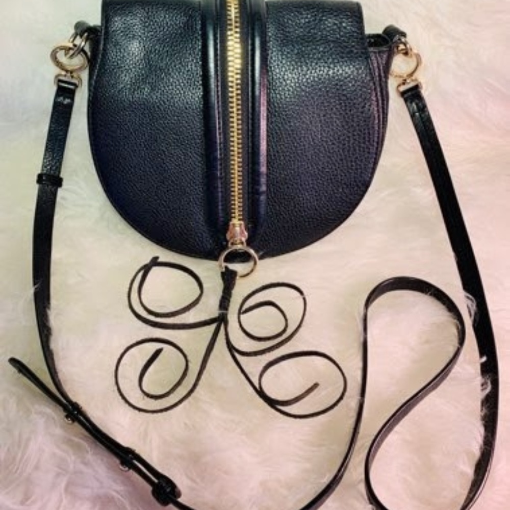 NEW Rebecca Minkoff Mara Saddle Leather Black
